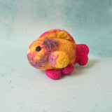 Felt Pink Parrot Fish, Little Brood hand-felted wool felt fish, a reef creature for small-world ocean play. · view 1