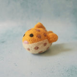 Felt Puffer Fish, Little Brood hand-felted wool felt fish, a reef creature for small-world ocean play. · view 1