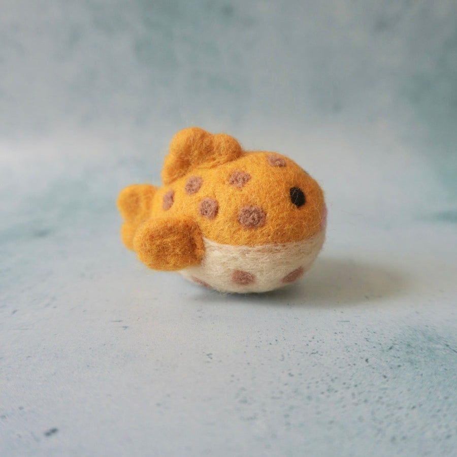 Felt Puffer Fish, soft wool felt sized for small hands.