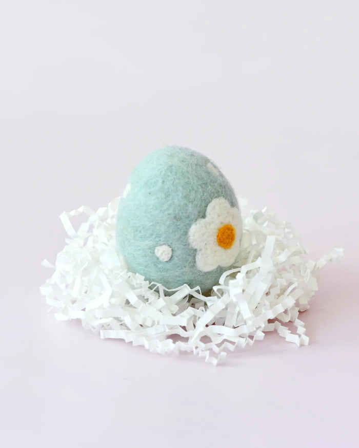 Felt Floral and Dots Egg, Sky