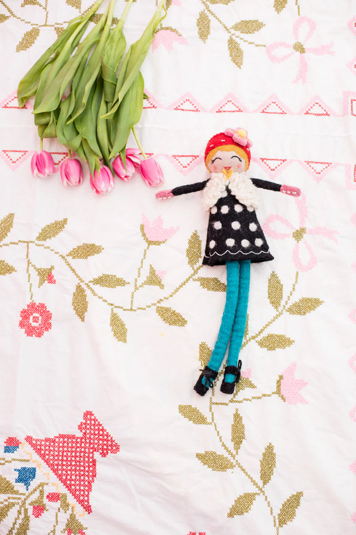 French Knot Nheela Felt Doll