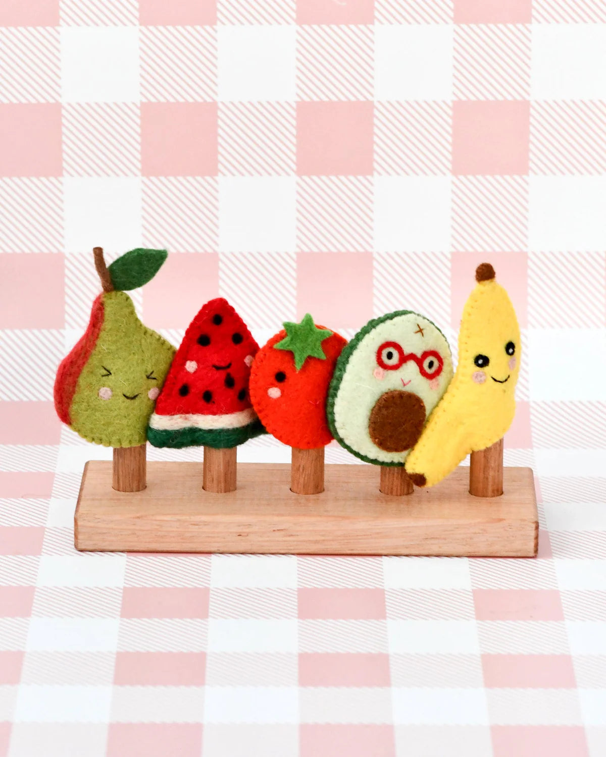 Felt Fruits, Finger Puppet Set of 5