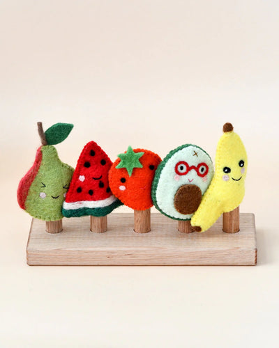 Felt Fruits, Finger Puppet Set of 5