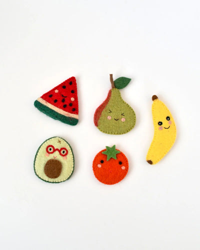 Felt Fruits, Finger Puppet Set of 5