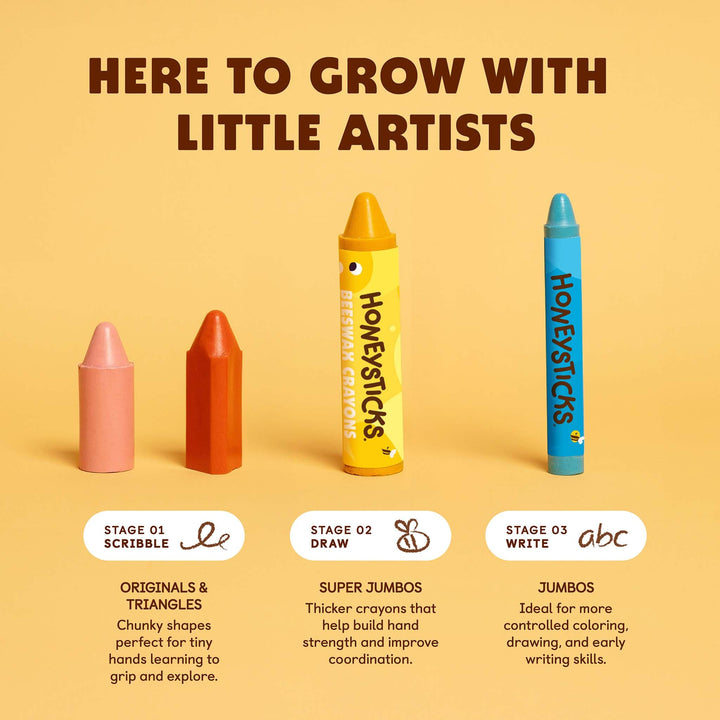 Honeysticks Beeswax Crayons Jumbos 12pk