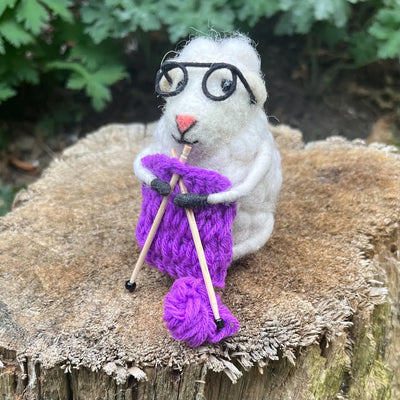 Felt Knitting Sheep, Purple