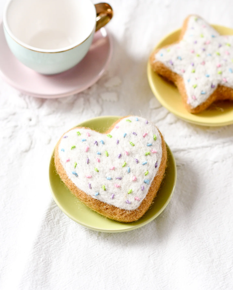 Pre-Order Felt Heart Icing Cookies with Sprinkles (Ships in mid-November)