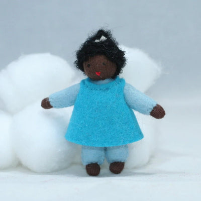 Holiday Helper, Blue Dress, Dark Skin Tone