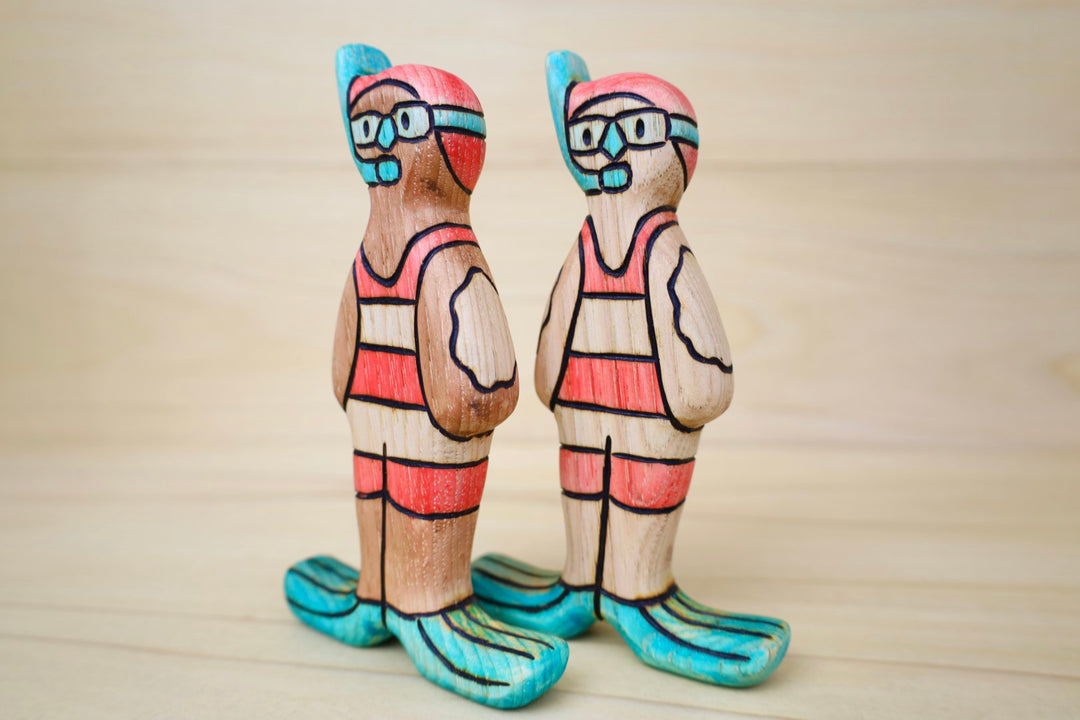 Wooden Retro Snorkel Swimmer