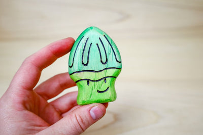 Wooden Parrot Mushroom Toy