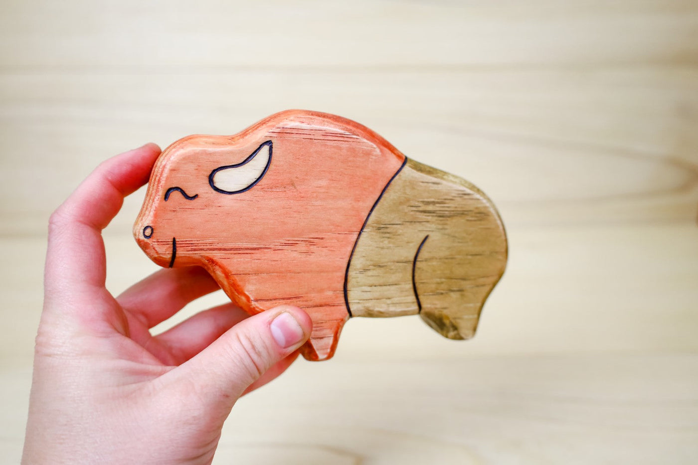 Wooden Buffalo Toy