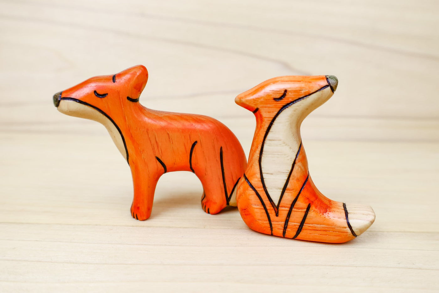 Wooden Fox Toy- Sitting Or Standing Fox