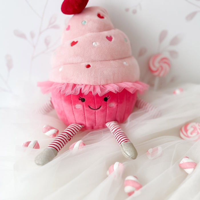 Mon Ami Candy Cupcake plush toy with heart sprinkles