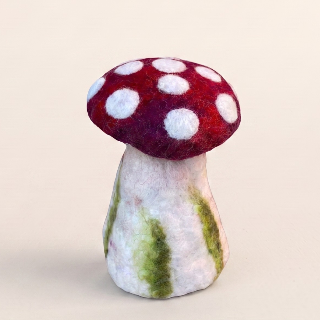 Large Felt Mushroom, Red