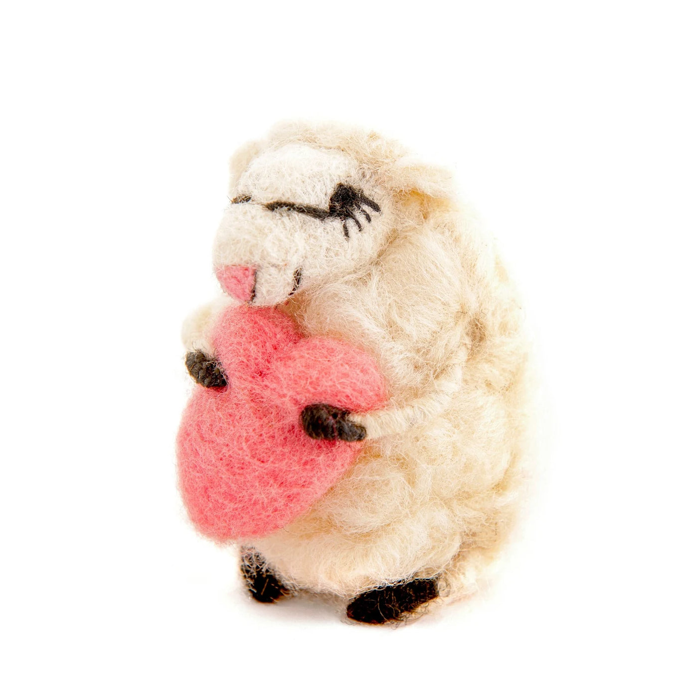 Loving Lottie Felt Sheep Holding a Heart