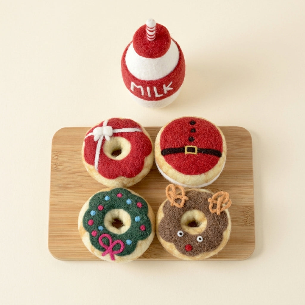 Magical Christmas Play Food Set, Santa's Milk and 4 Christmas Donuts