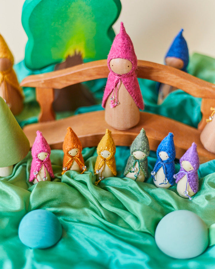 Mini Pink Wooden Gnome
