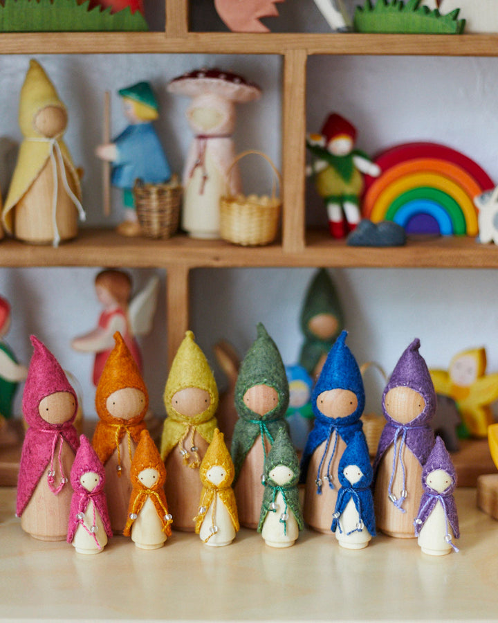 Mini Blue Wooden Gnome