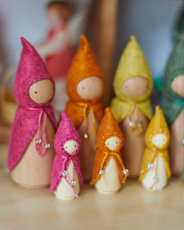 Mini Rainbow Wooden Gnome Set