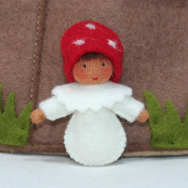 Sale Red Mushroom Family (3.5")  | Medium Skin Tone | Set of 5 Dolls