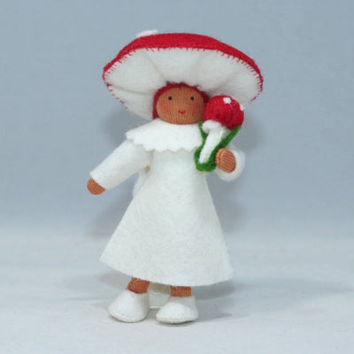 Sale Red Mushroom Family (3.5")  | Medium Skin Tone | Set of 5 Dolls