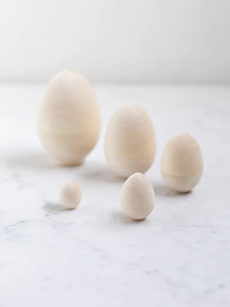 Natural Wooden Nesting Eggs, Set of 5