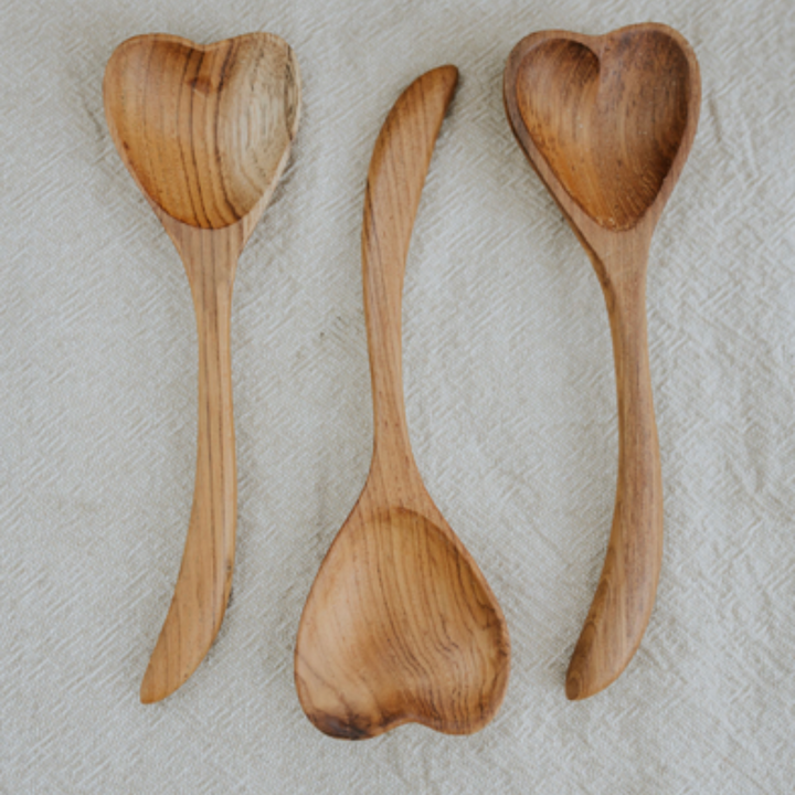 Papoose Teak Heart Spoon