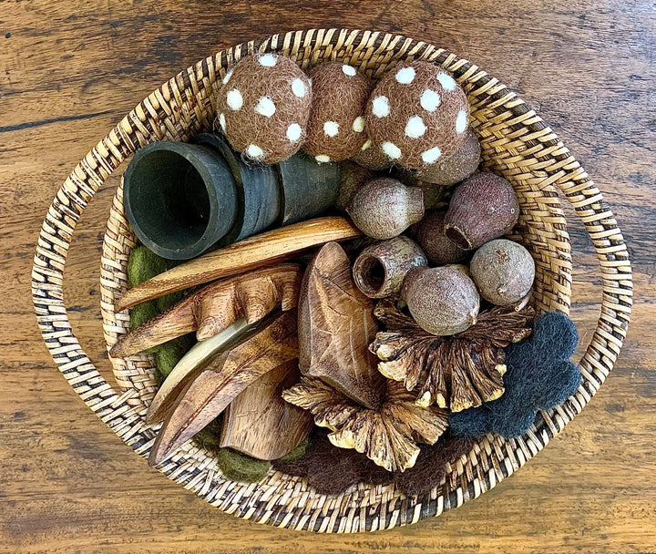 Papoose Wooden Leaves, Set of 6