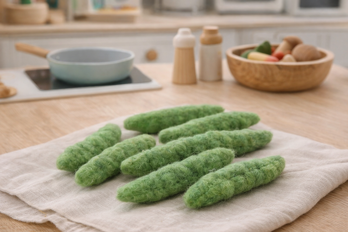 Papoose Felt Snow Peas, Set of 6