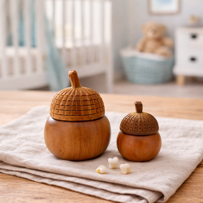 Papoose Wooden Acorn Tooth Fairy Box