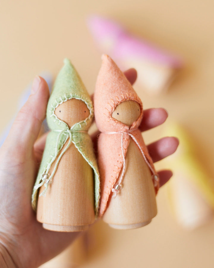 Pastel Pink Wooden Gnome