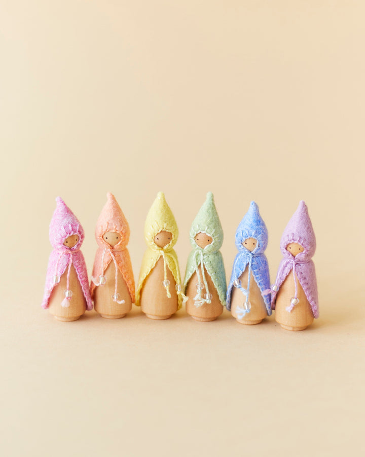 Mini Pastel Yellow Wooden Gnome
