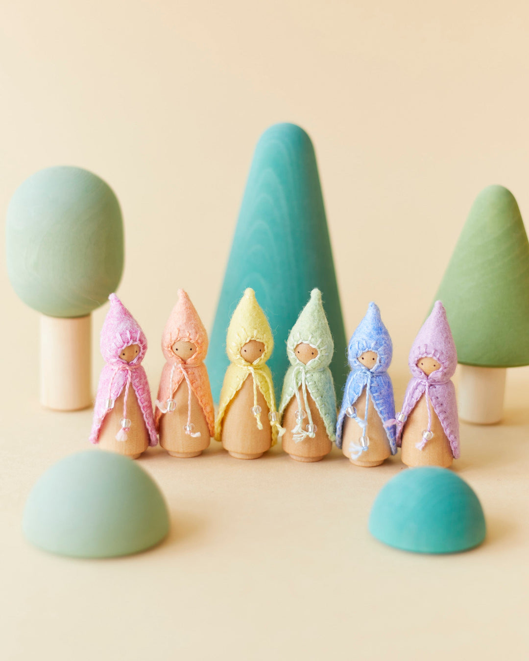 Mini Pastel Yellow Wooden Gnome