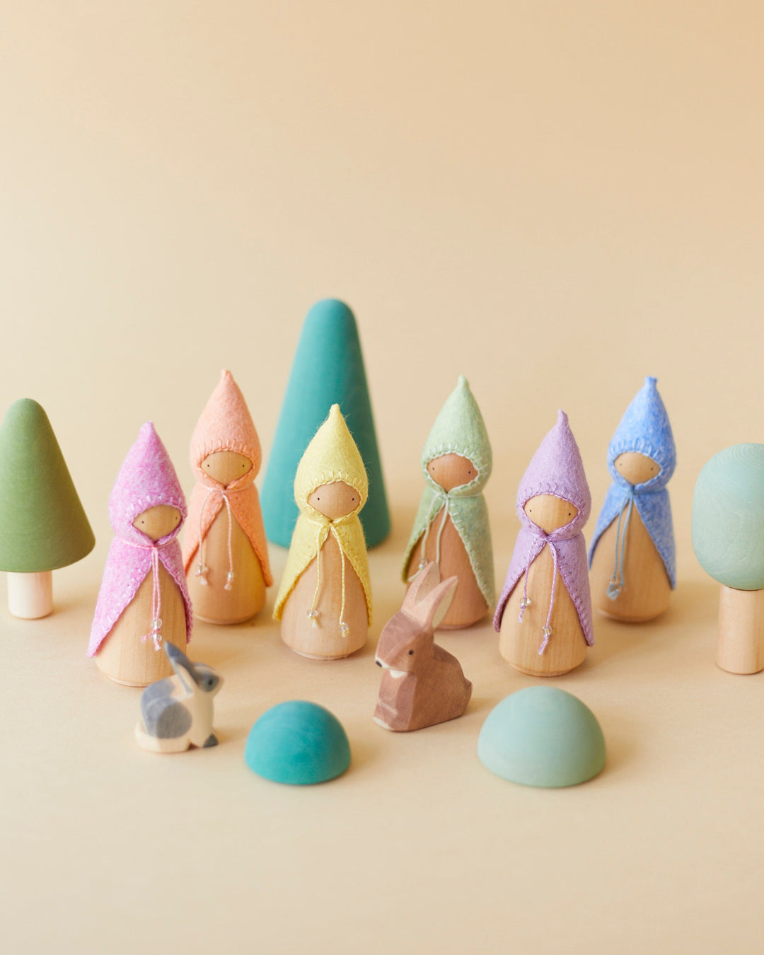 Pastel Pink Wooden Gnome