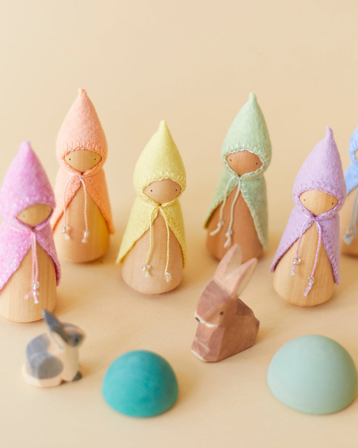 Pastel Pink Wooden Gnome