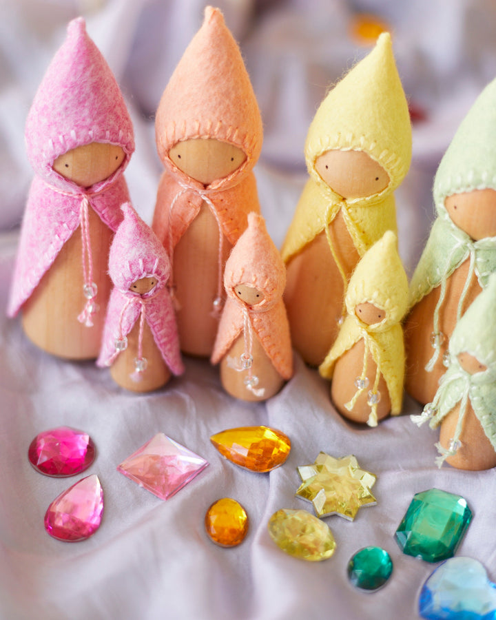 Mini Pastel Yellow Wooden Gnome