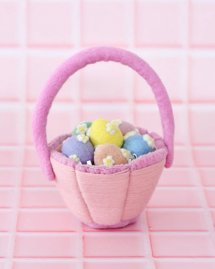 Sale Petite Pink Felt Easter Basket