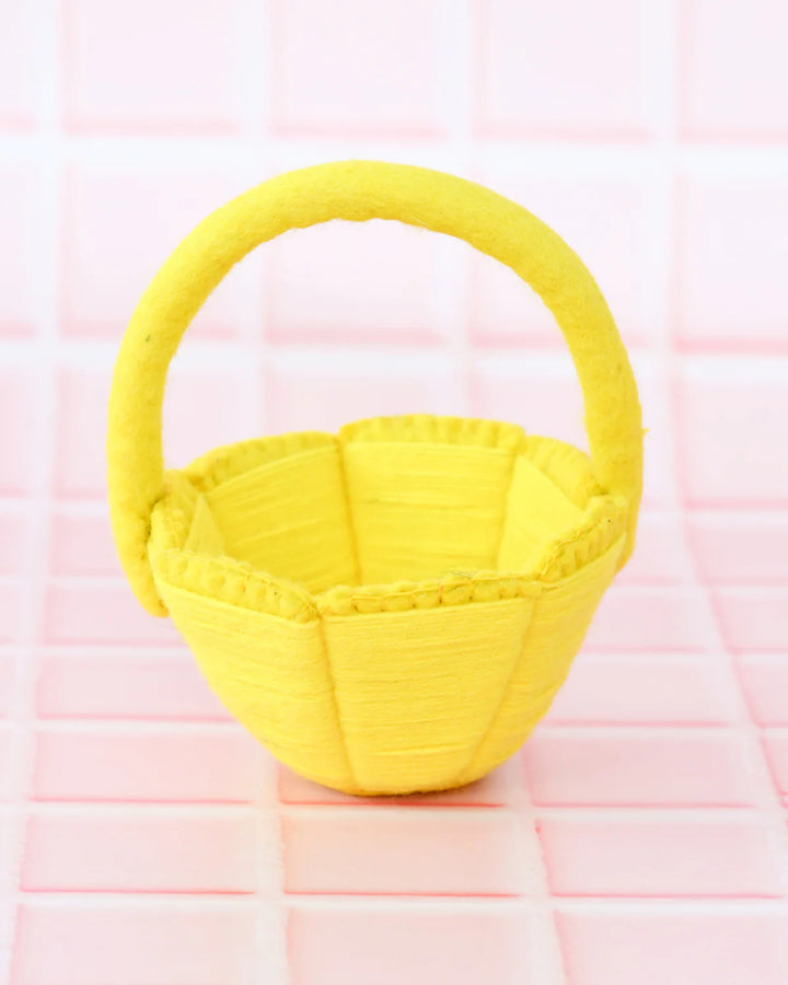 Sale Petite Yellow Felt Easter Basket