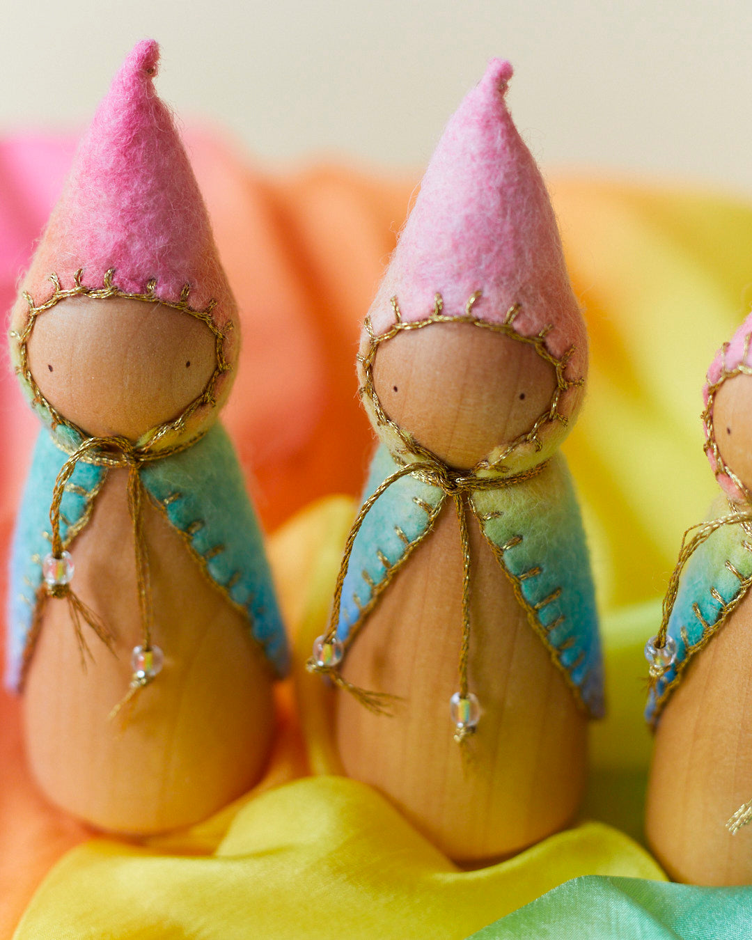Rainbow Wooden Gnome