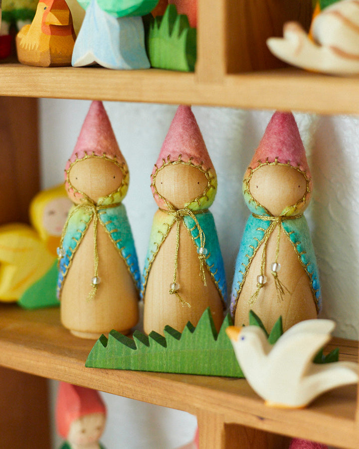 Rainbow Wooden Gnome