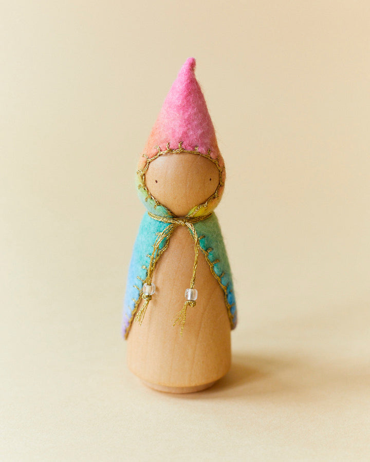 Rainbow Wooden Gnome