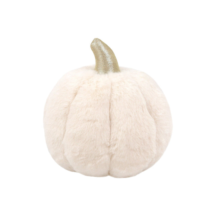 Mon Ami soft white plush decorative pumpkin