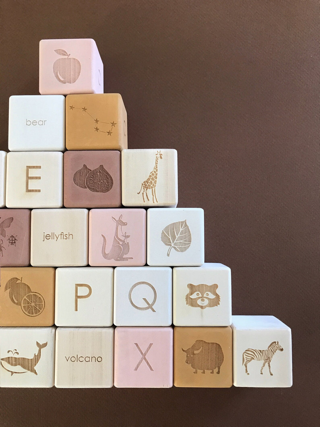 Sabo Concept Alphabet Blocks, Light Pink
