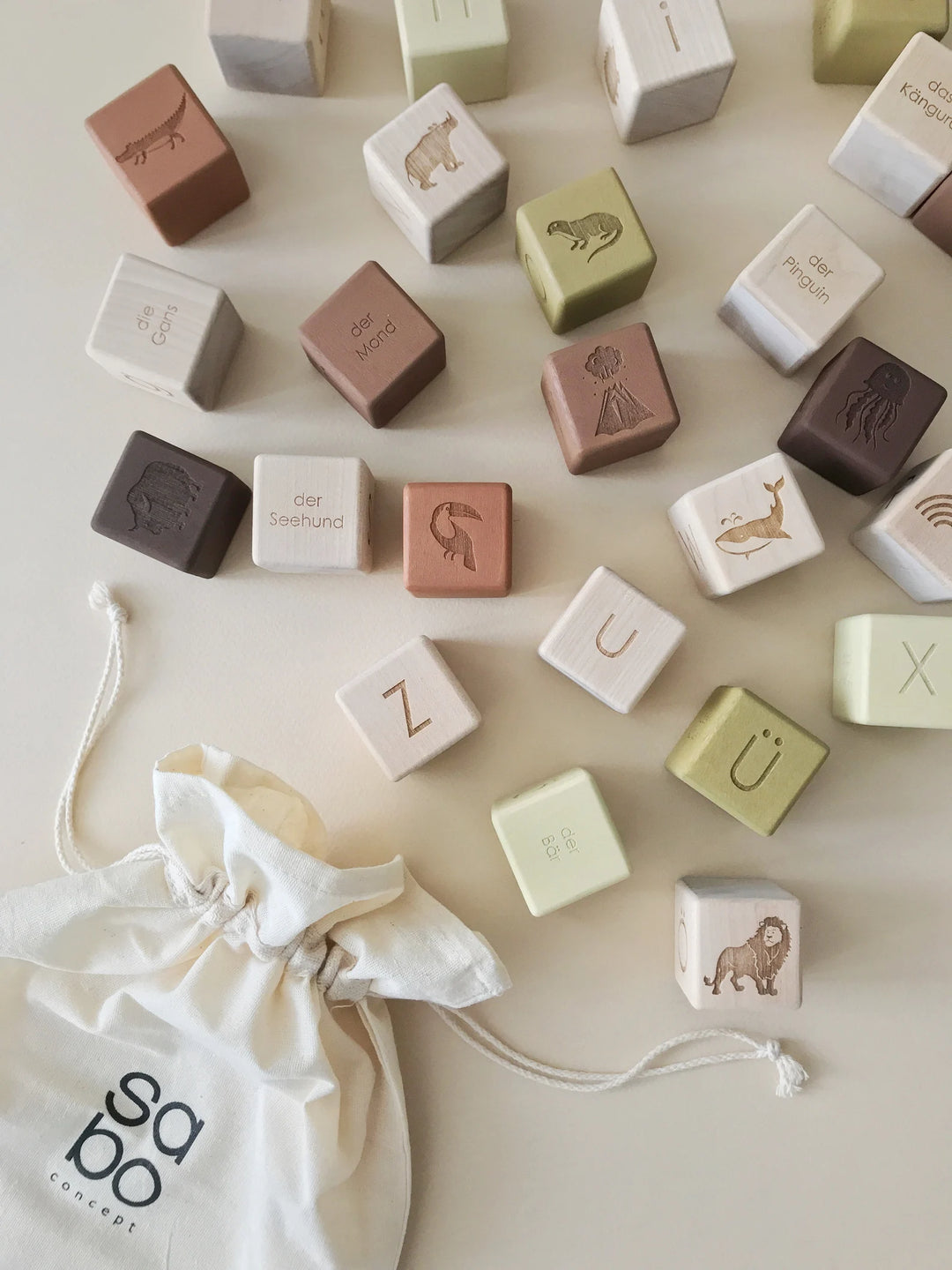 Sabo Concept Alphabet Blocks, Olive