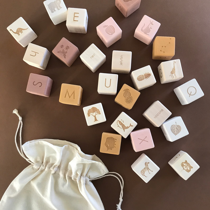Sabo Concept Alphabet Blocks, Light Pink