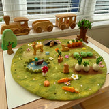 Spring Time felt play mat with hand-felted meadow detailing · view 2