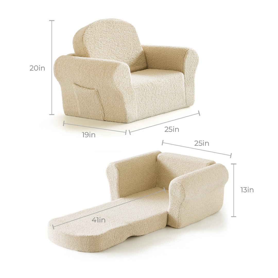 Tiny Land® Afternoon Couch - Cream Kids Chair
