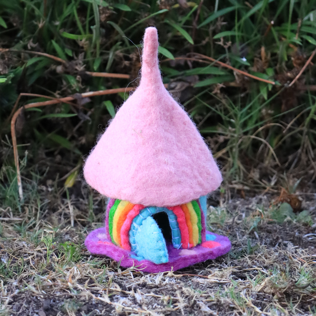 Tiny Felt Rainbow Shimmer Home
