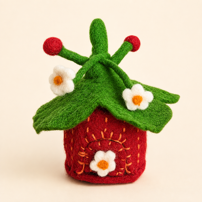 Felt Strawberry Leaf Tiny Home