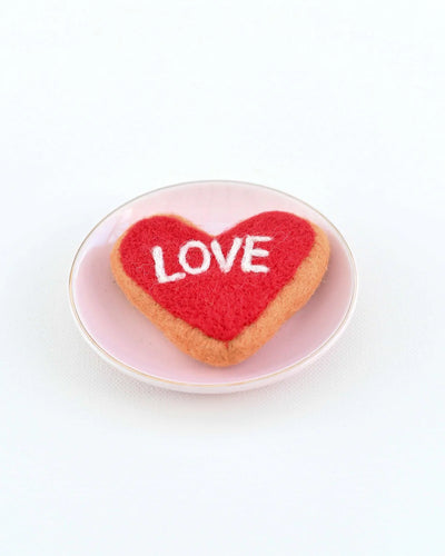 Pre-Order Felt "Love" Heart Icing Cookie (Ships in late January)